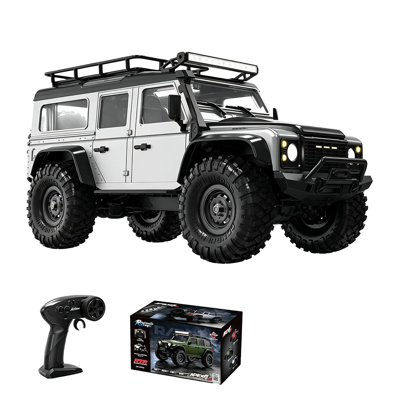 RC Rock Crawler 1/16 Scale 4x4 Off Road RC Truck, Full Proportional Remote Control Car with LED Lights 12 Effects, 9kg Metal Gear Servo High Strength Transmission, RTR All Terrain RC Crawler
