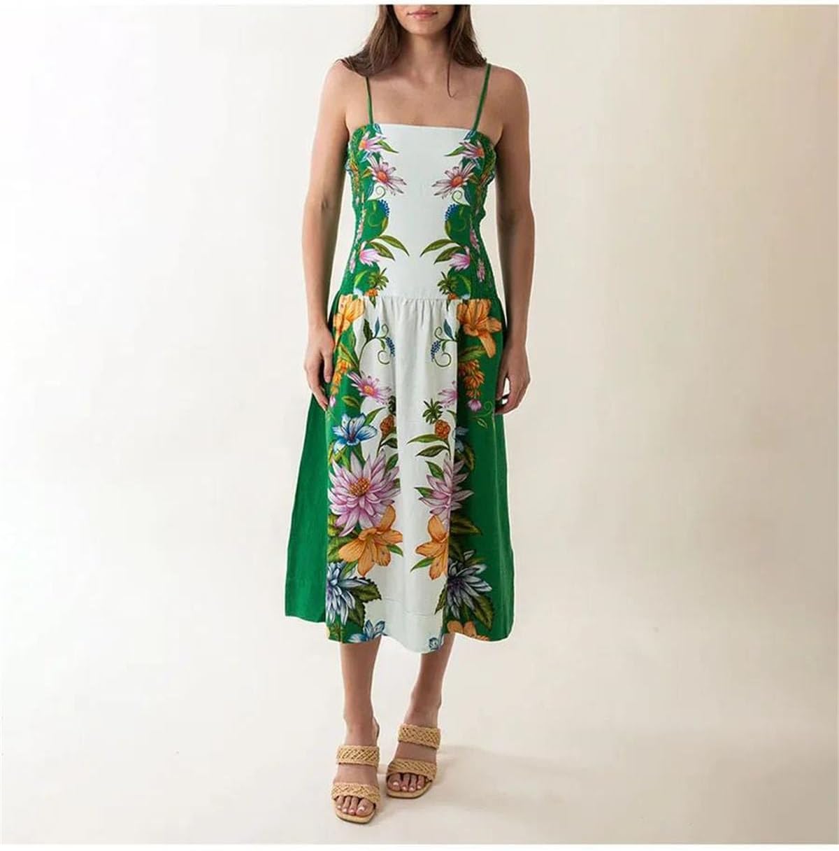 Women's Professional Simple Slimming Dress - Square Neck Sleeveless Office