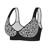 Reggiseno confortevole da donna senza ferretto con pizzo per taglie grandi – Reggiseno sollievo con spalline larghe e coppe a coppa intera | Top di supporto per una tenuta ottimale, Stil_w02 Nero, 6XL