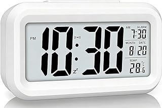 Lesipee Digitaler Wecker für Schlafzimmer, Schreibtischuhr, batteriebetrieben, Digitaluhr mit intelligentem Nachtlicht, 12/24-Stunden-Display, Schlummerfunktion für schwere Schläfer, Geschenke für