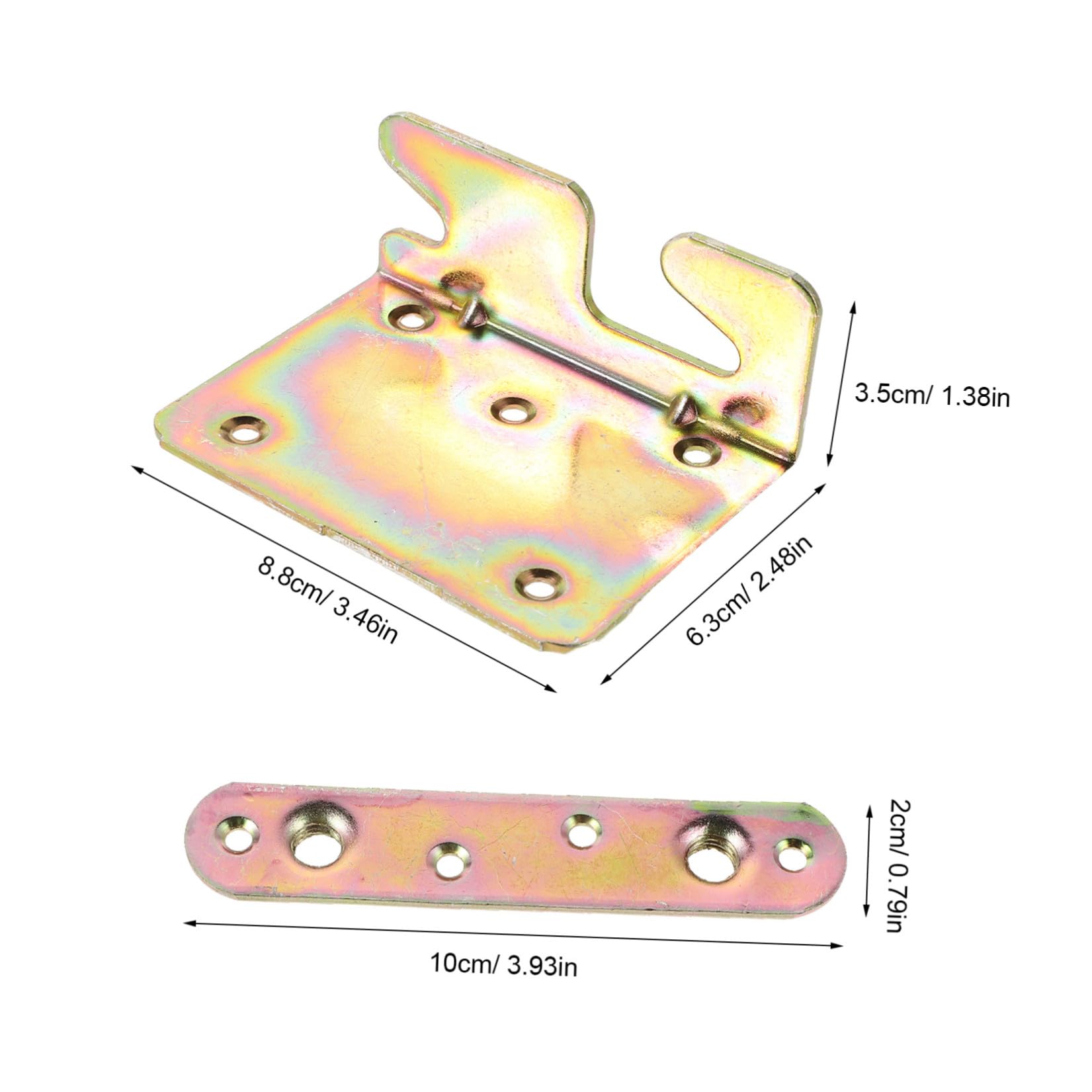 Sosoport Set 8 Staffe per Letto Invisibili in Metallo da 2,0 Mm Bulloni e Ganci per Sponde e Pediera Ferramenta per Fissaggio e Supporto Robusto per Telaio Letto Accessori per Mobili