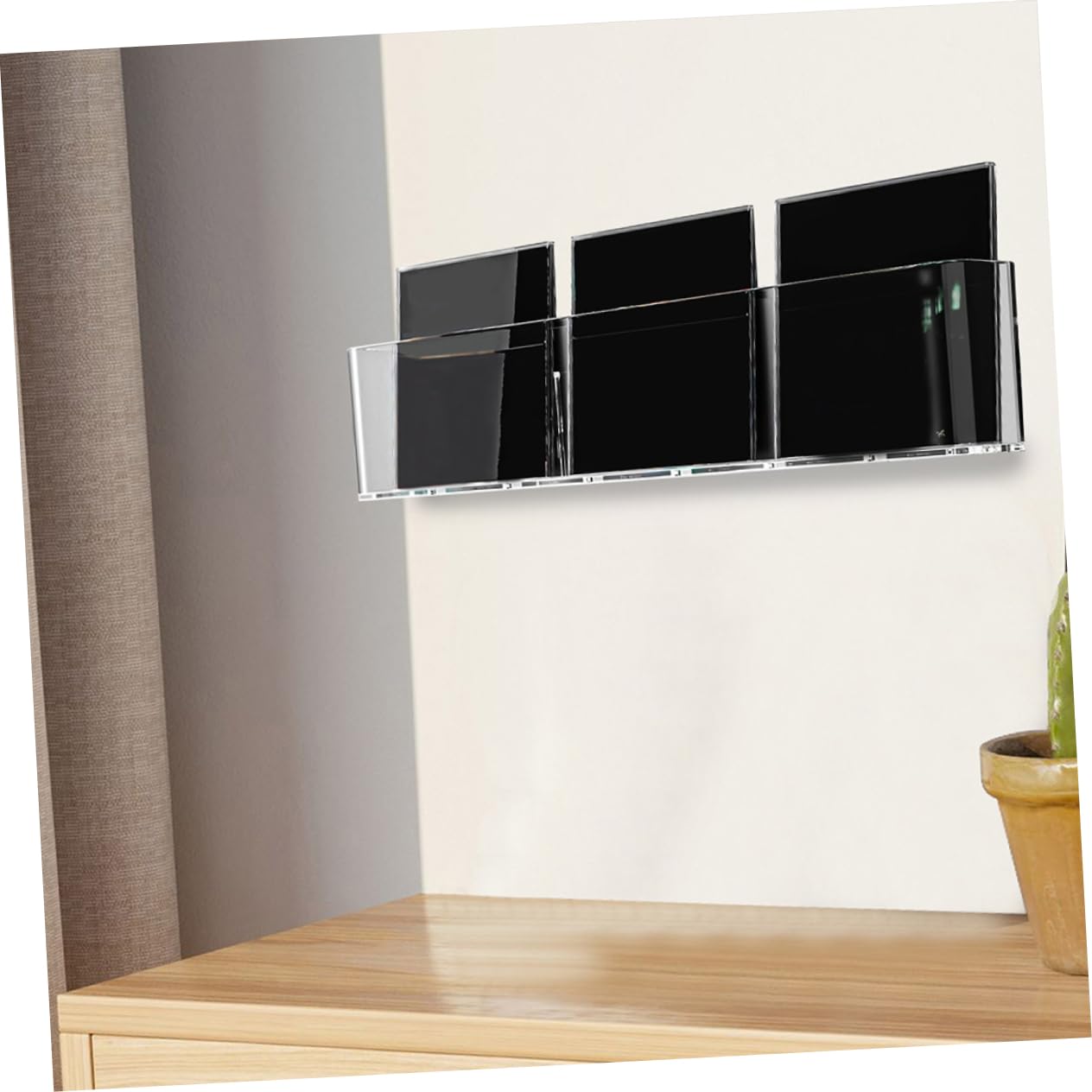 KOMBIUDA 2 Pezzi Cd da Parete in Acrilico Trasparente Scaffale Organizer per Vinili e Album Supporto Resistente per Dischi e Riviste per Camera Ufficio e Libreria