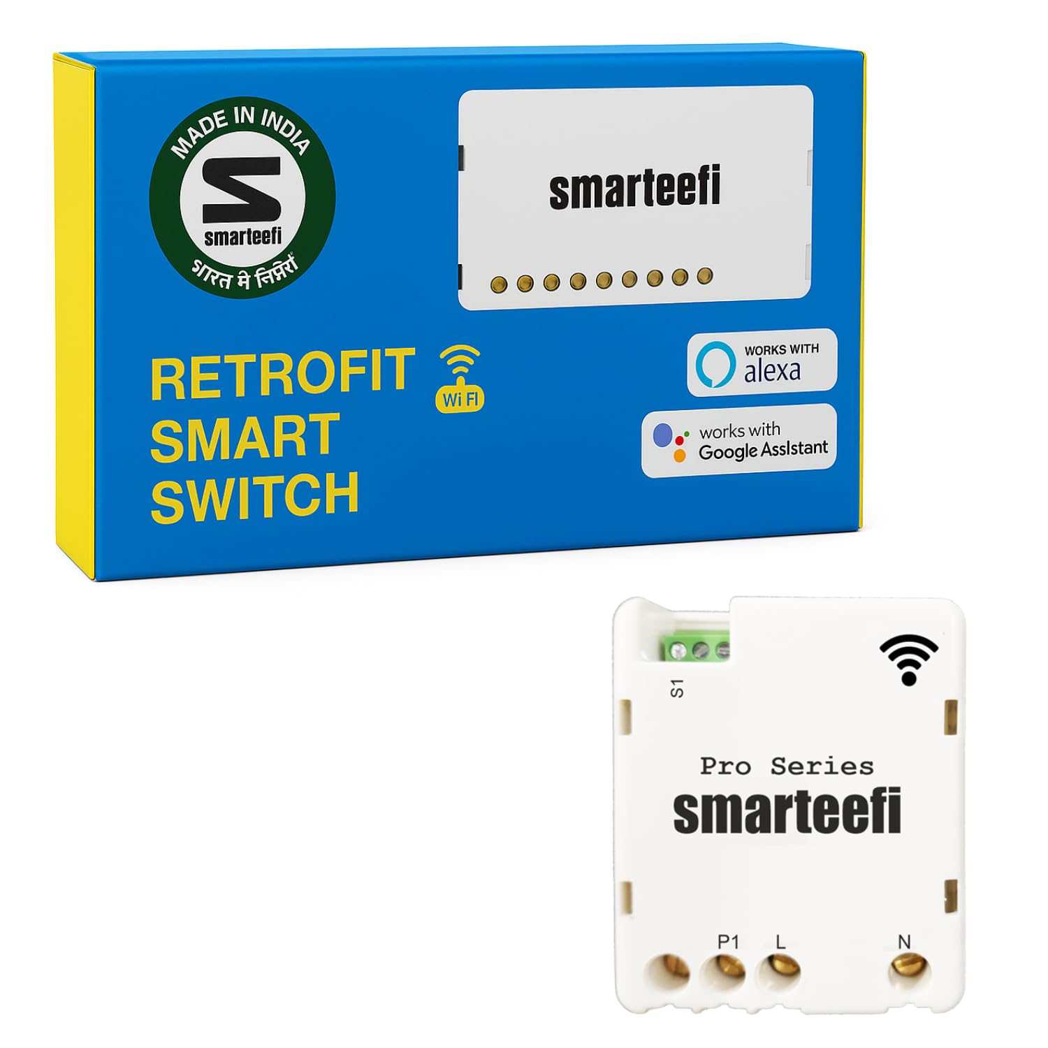 Smarteefi WiFi 1 Node 16A Smart Switch (PRO-SERIES) with Power Monitoring, Retrofit Smart Switch for Home Automation, No hub required, Compatible with Alexa & Google Home (1 Node-16A Energy Monitor)