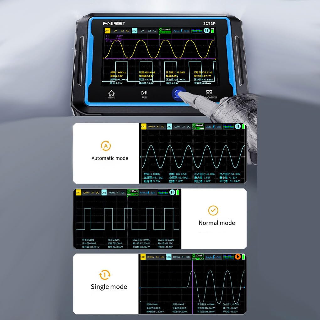Generador de osciloscopio con pantalla táctil para mediciones precisas, configuración de función DDS, generador señal, canal Digital 2C53P