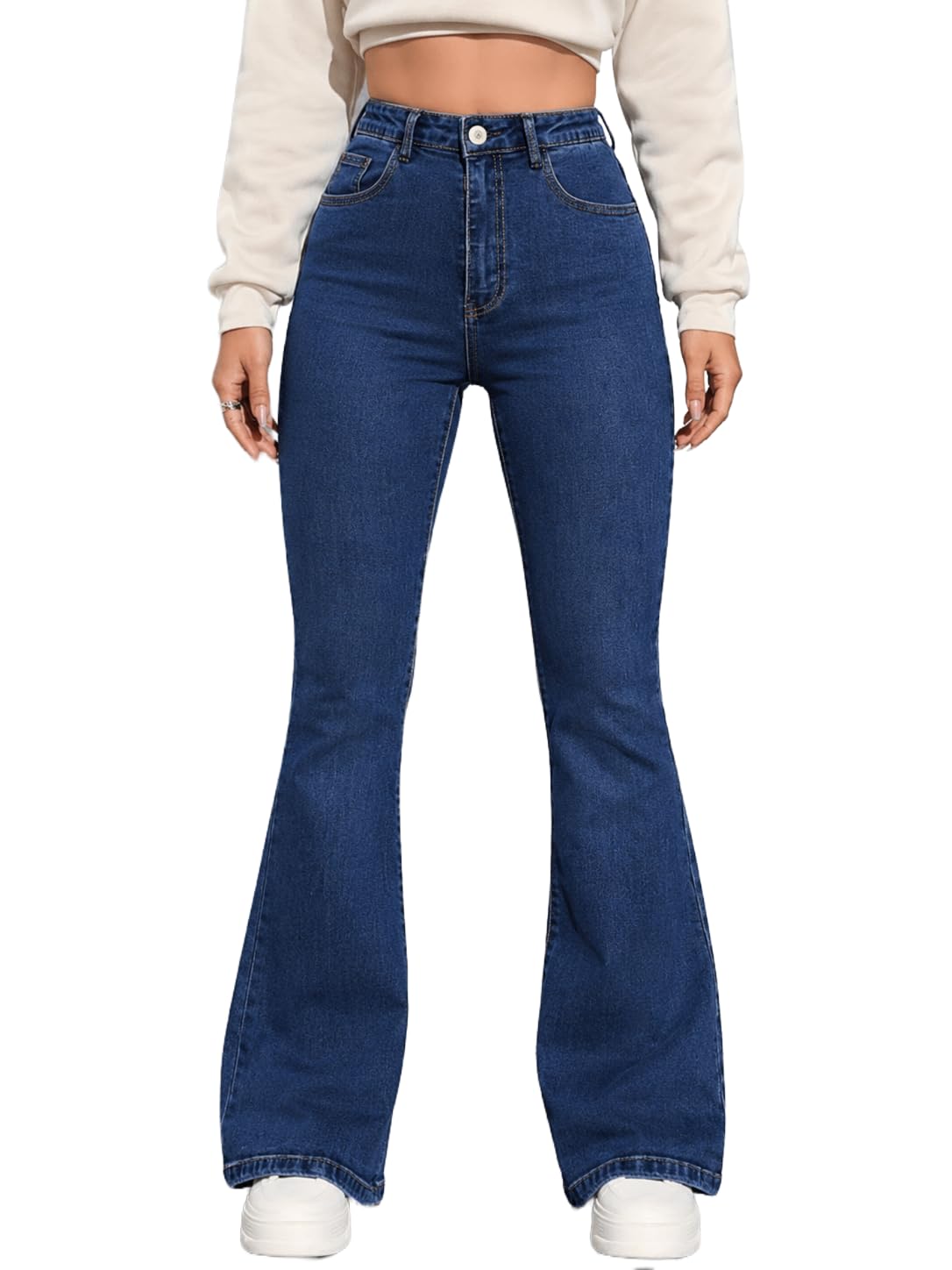Women’s High Waist Jeans || Flared Bell Bottom Bootcut Pants || Wide Leg Denim – Perfect for Travel, Party & Everyday Use-image-16
