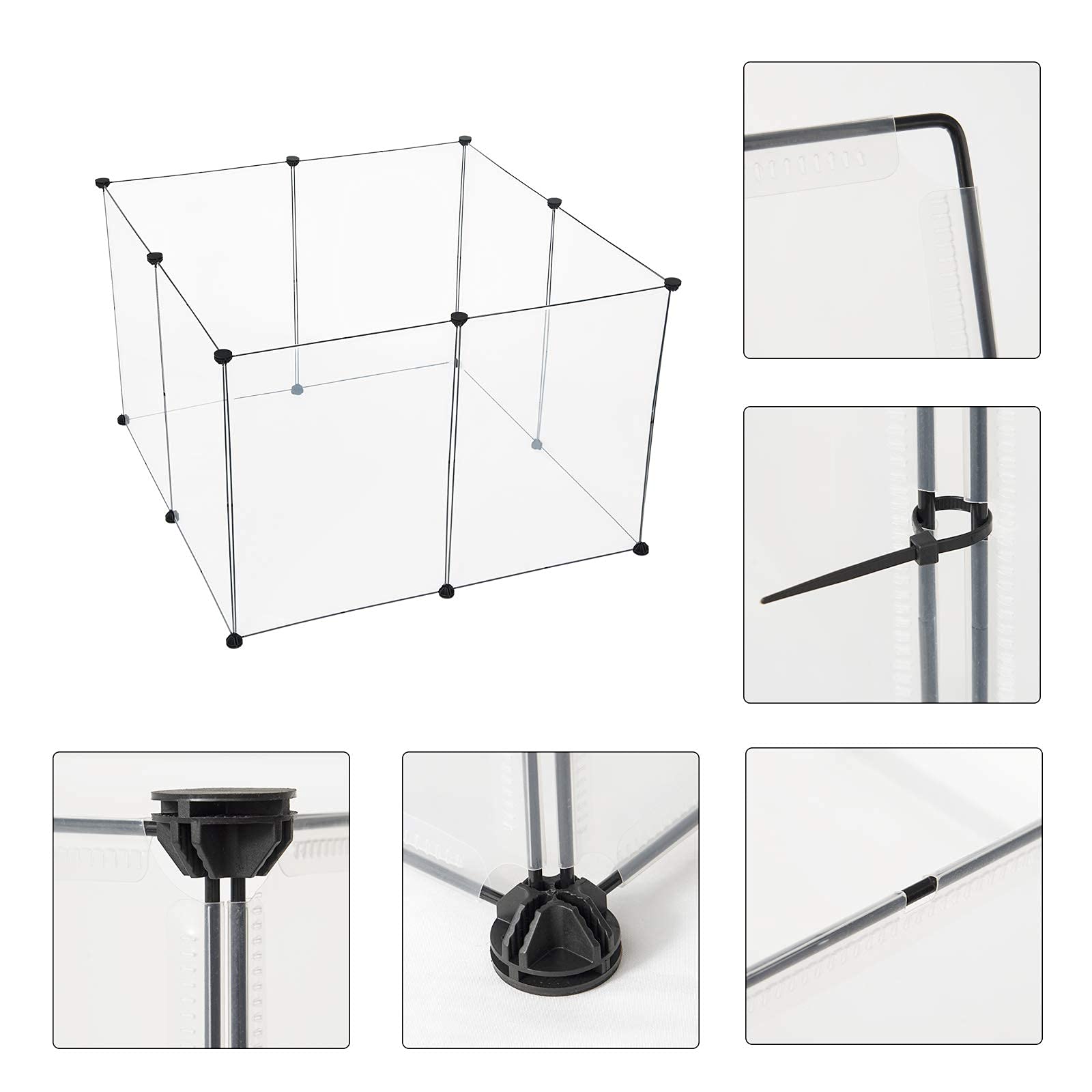 EUGAD Enclos Lapin en Plastique, Parc pour Cochon d'Inde 102x102x70cm