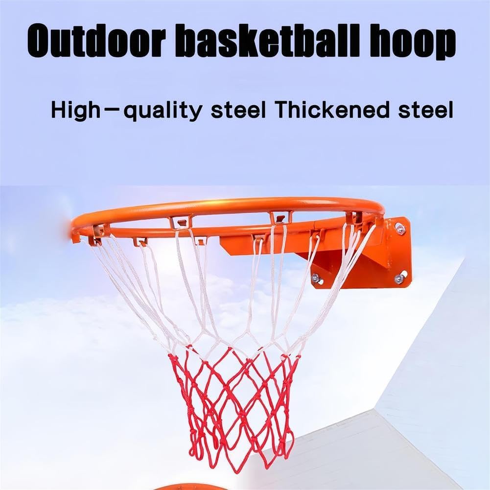 Canasta de baloncesto para montaje en pared, para valla/árbol/postes, canasta de baloncesto profesional, con 2 correas ajustables y red de nailon, montado en la pared.