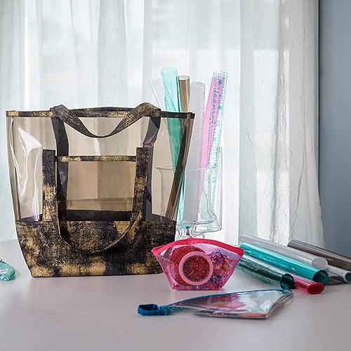 Miniatura 3 de Missouri Star - Rollo de vinilo con purpurina de 16 x 54 pulgadas, tela de plástico cosida para hacer bolsas de mano, bolsos y proyectos de