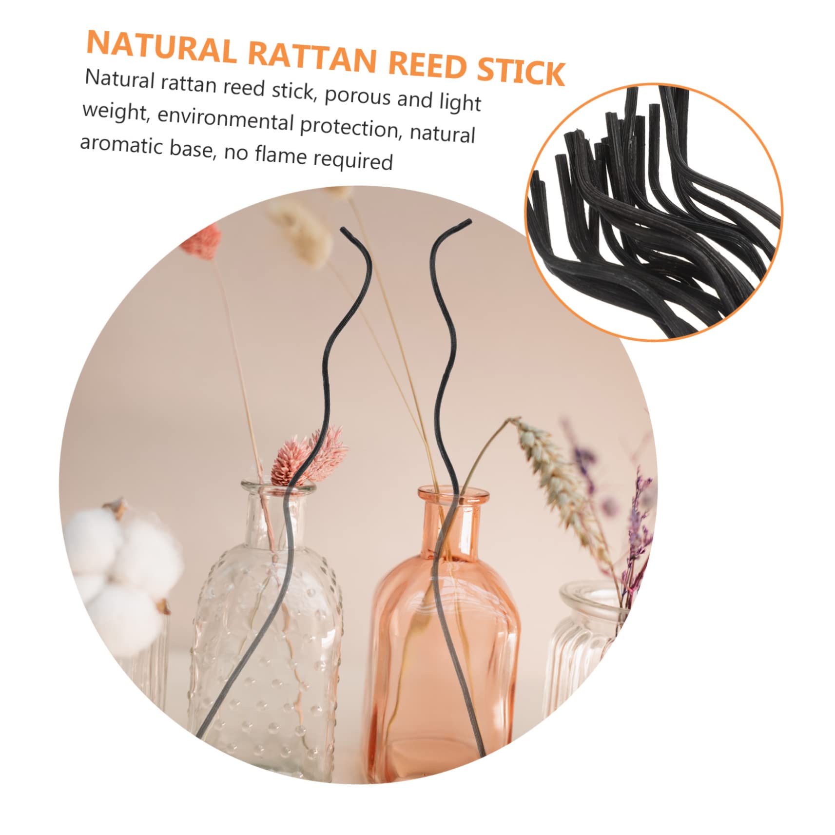 MAGICLULU 120stücke Rattan Diffuser Sticks Für Ätherische Öle Schwarze Duftstäbchen Für Zuhause Büro Und Spa Für Duftöle Leicht Zu Ersetzen Verwenden