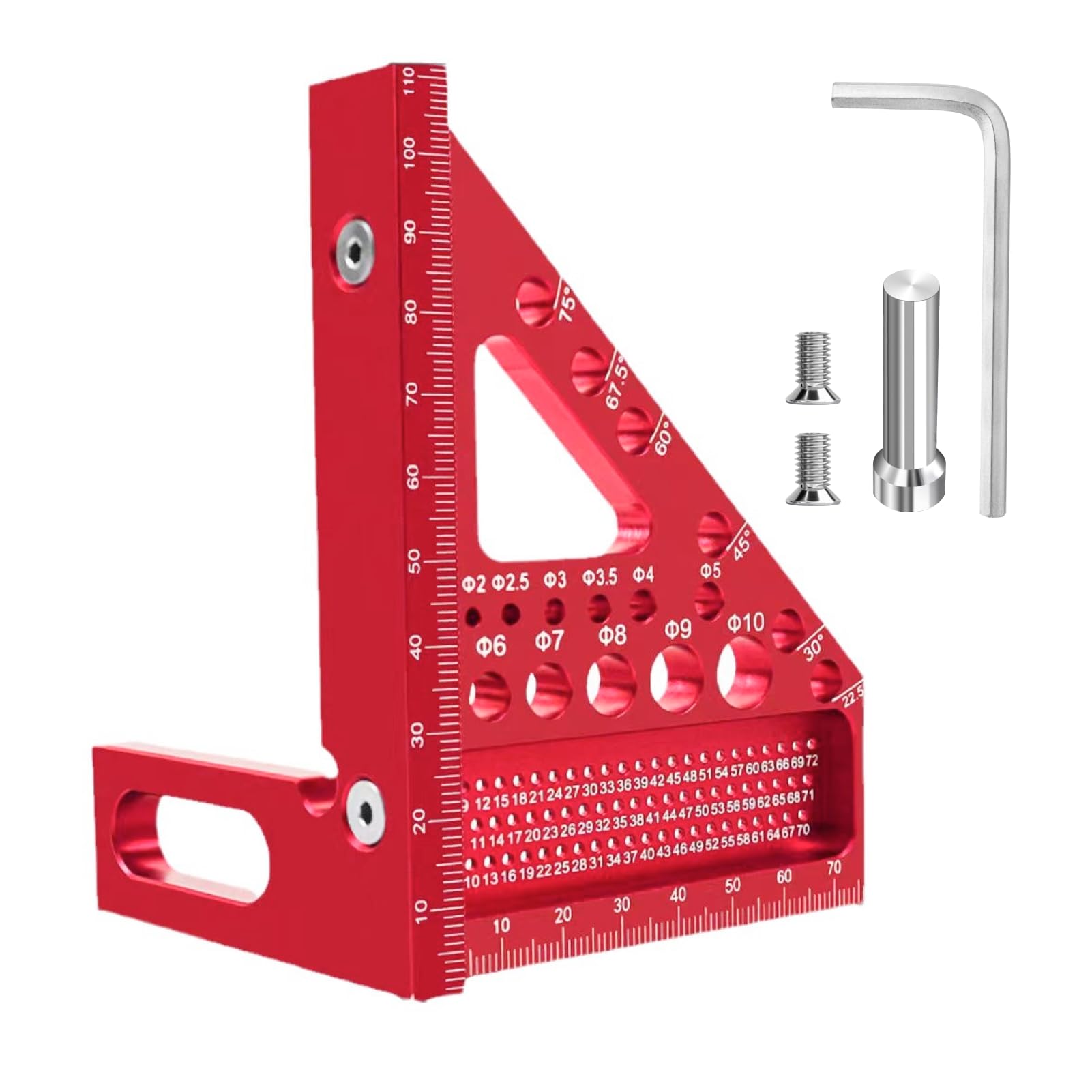 Escuadra De Carpintero 3d En Metal Escuadra De Transportador De Angulos Goniometro Carpintero Herramienta De Trazado áNgulo De Inglete 22,5-90 Grados Para Carpinteros, Ingenieros