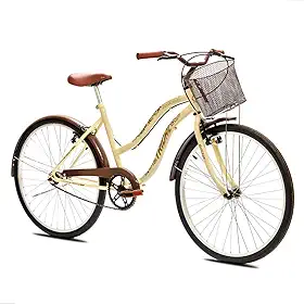 Bicicleta Aro 26 Feminina Retrô Tridal Beach com Freios V-Brake