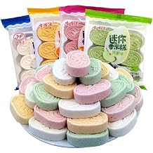 Instant fragrant rice cake, yam millet bean paste cake, old traditional mixed fruit flavor desserts, substitute breakfast biscuits, nutritious coarse grain cookies, Dim sum 4 Flavor Mix,4 bags