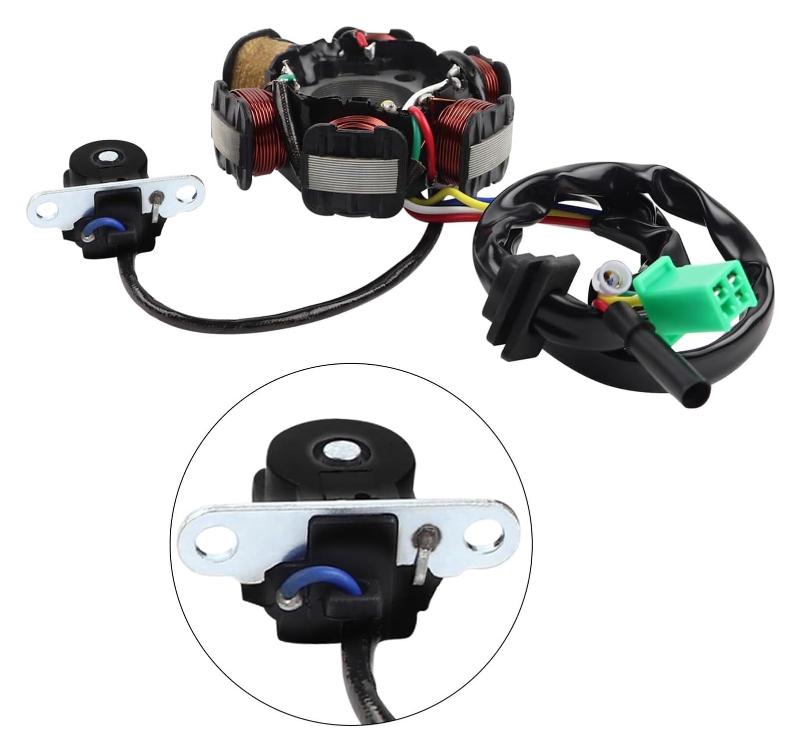 pour GY6 50cc 70cc 90cc 100cc 110cc 125cc Moto pour VTT Scooter Cyclomoteur 6 Bobines 5 Fils Stator D'allumage Bobine Magnéto Bobine Magnéto Stator
