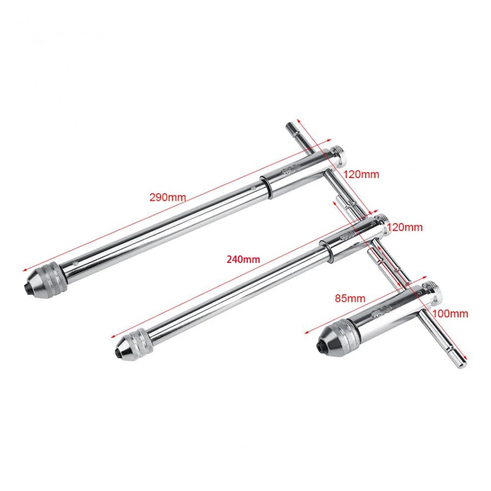 Llave for roscar con trinquete ajustable for tamaños M3, M8 y M5, con mango en T deslizante y bloqueo for uso en espacios estrechos(M5-12)