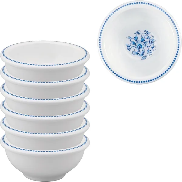 Supreme Housewares Mini Bowl set of 6, for Appetizer Dessert Snack Fruit Side Dishes, 3.375 Inch Bowl (Blue and White Floral)