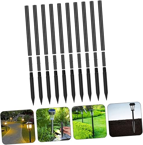 Miniatura 8 de WHAMVOX Estacas de repuesto para luz solar de jardín, paquete de 10 tubos de extensión para iluminación de paisaje al aire libre