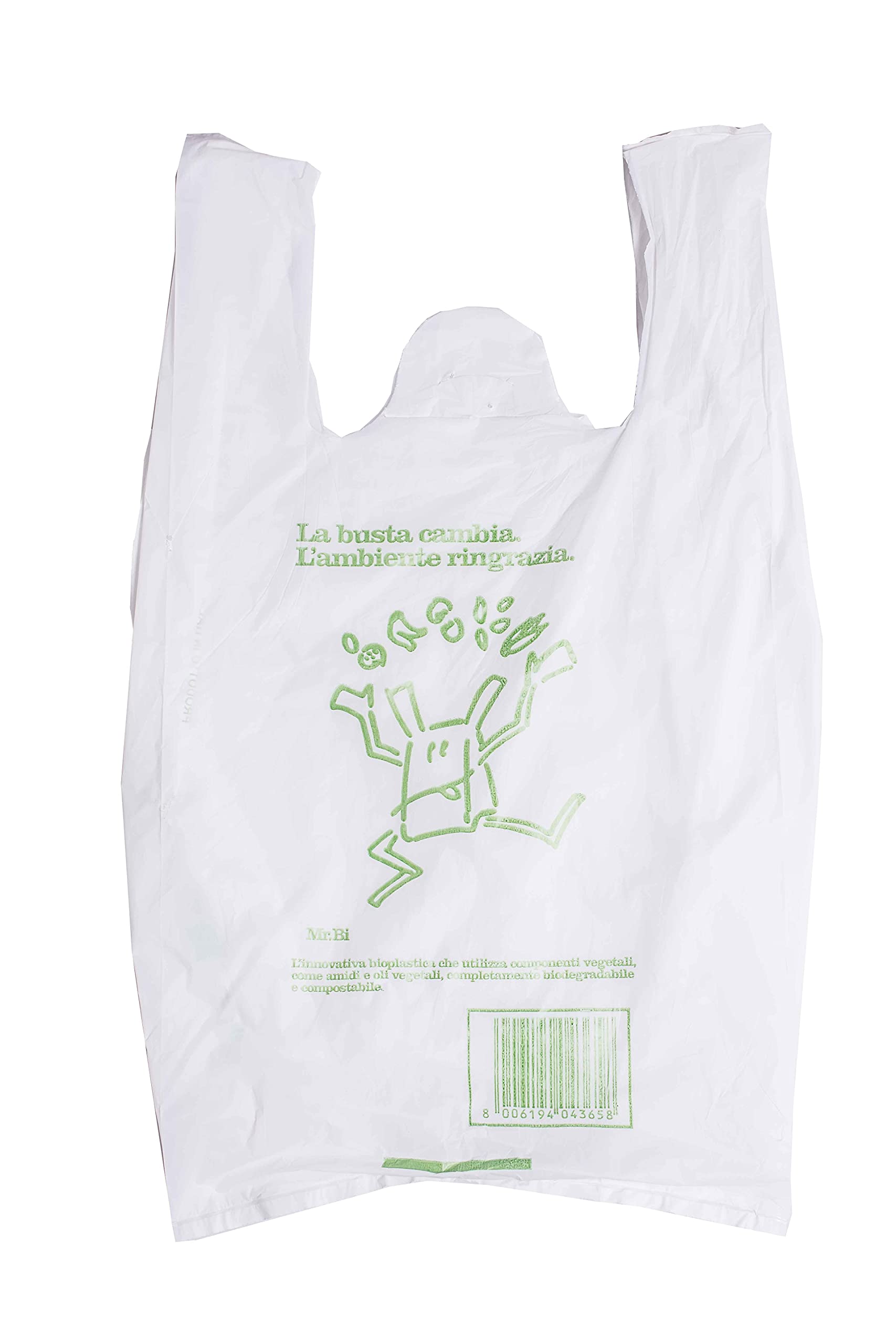 MAQA 500 pcs Sacs biodégradables 35+11+11x60 cm, Sacs à provisions compostables, Sacs Bio pour déchets organiques