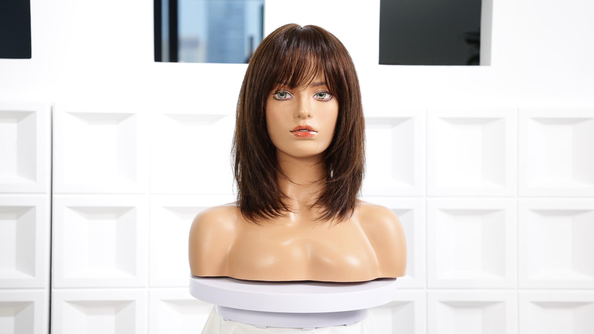 ✨Kita  12” DARK BROWN Bang Bob Wig  *NWT* 81-ZWzDFyPL._SL1500_.jpg main image 2