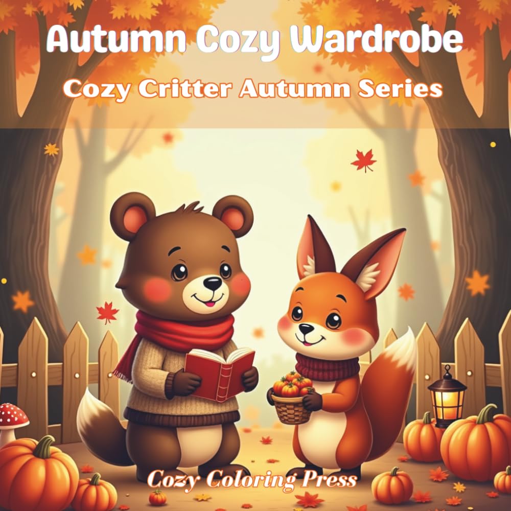 Autumn Cozy Wardrobe : A Bold & Easy Coloring Book for Adults Featuring Cute Animals in Cozy Autumn Wardrobe Scenes, Designed for Relaxation (Cozy Critter Autumn Series)