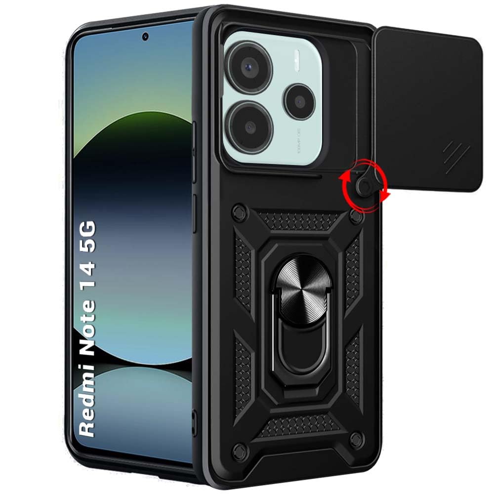 TheGiftKart Tough Armor Bumper Back Cover Case for OnePlus Nord CE 6 5G | Kickstand & Ring Holder | 360 Degree Protection Back Case Cover for OnePlus Nord CE6 (PC & TPU, Sliding Camera Cover, Black) — Amazon image 25