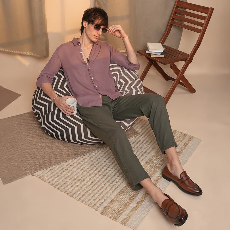Image of CAHOOT Men's Solid Utility Shirt | Casual Wear | Spread Collar | Long Sleeve | Button Closure | Shirt Crafted with Comfort Fit for Everyday Wear