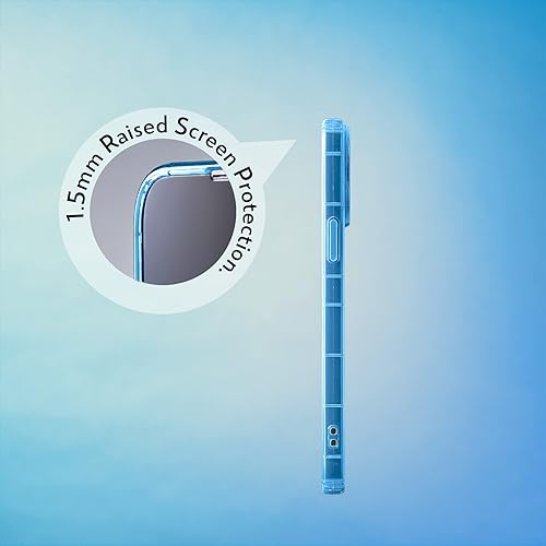 Miniatura 4 de SteepLab Funda con resaltador de neón para iPhone, funda Grippy Jelly con bolsillos protectores de aire (azul azul celeste, iPhone 13 Pro Max)