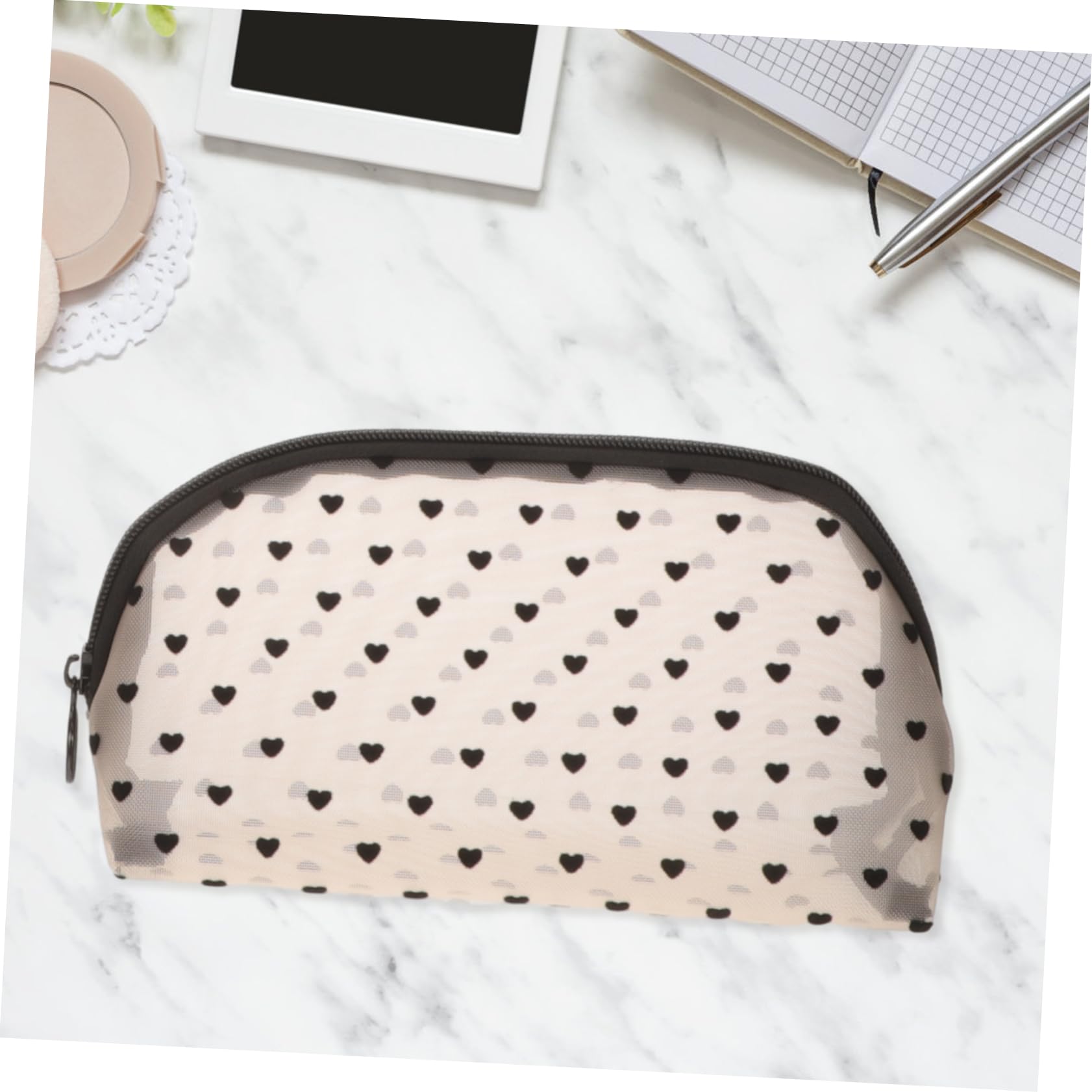 GANAZONO Bolsa de Maquillaje de Malla Forma de para Viaje 6 Piezas Diseño Transparente Organizador de Cosméticos para Mujeres para