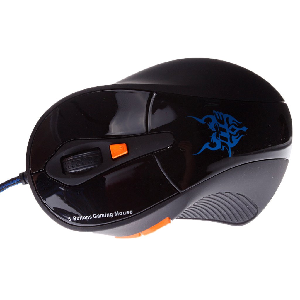 MJT Wired Precision Optical Mouse Corded Gaming Mouse Black Color