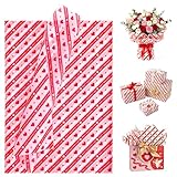 woric 80 PCS Valentines Tissue Paper Bulk 14 x 20 Inches Red Heart Tissue Paper for Gift Wrapping DIY Crafts Valentine's Day Weddings Holiday Party Decor