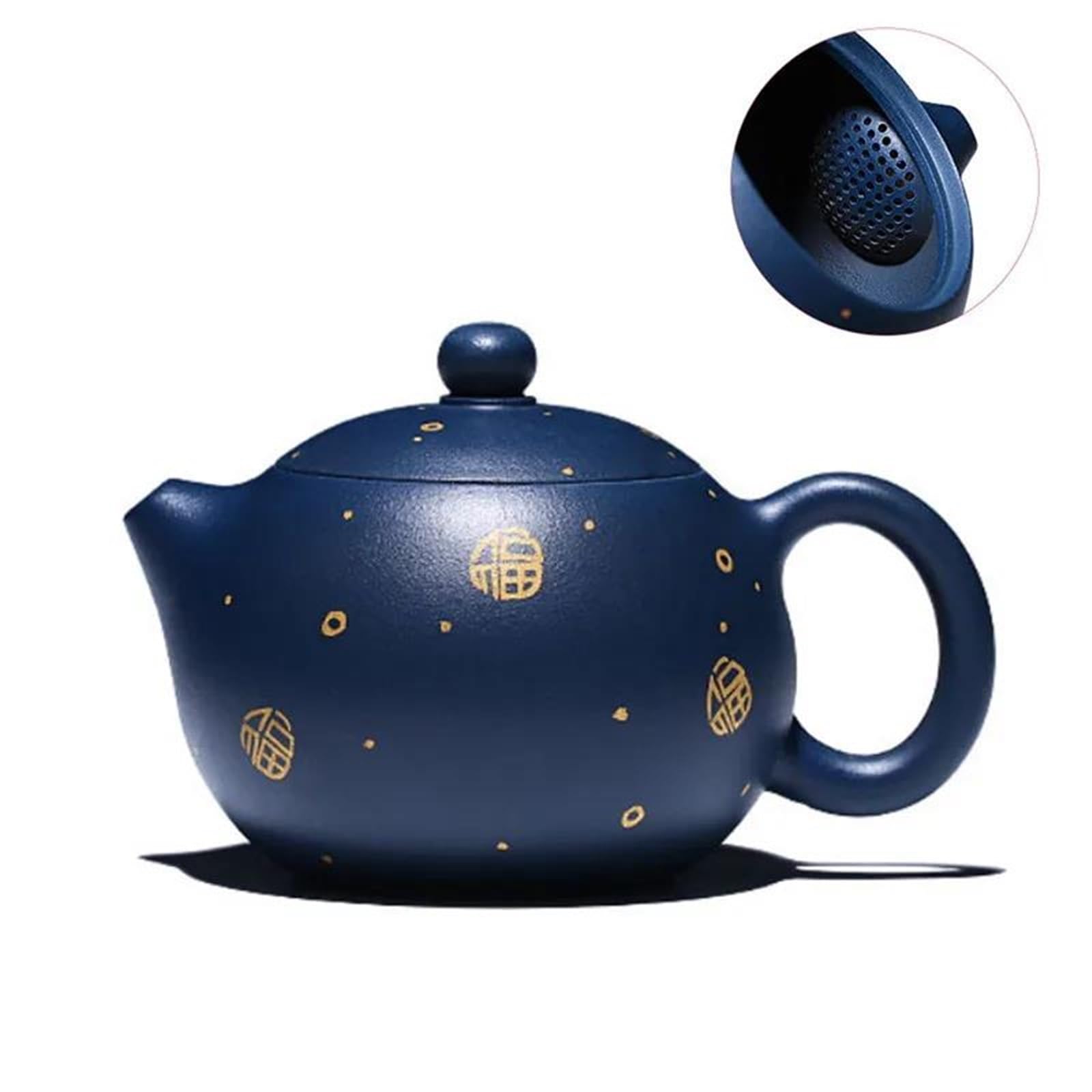 Zestaw do herbaty dla dorosłych, ręcznie robiony zestaw do herbaty Zisha, chiński Yixing, 170 ml, fioletowe gliniane czajniki, zaparzacz w kształcie kuli, surowa ruda, ciemnozielony czajnik błotny,