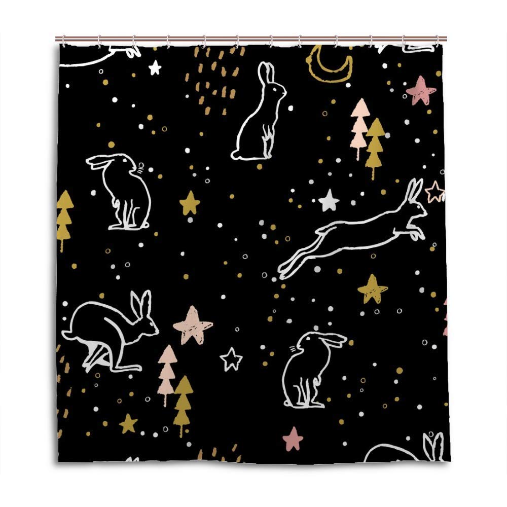 Rideau de douche pour petit espace 122x72 cm Chehongg en tissu polyester