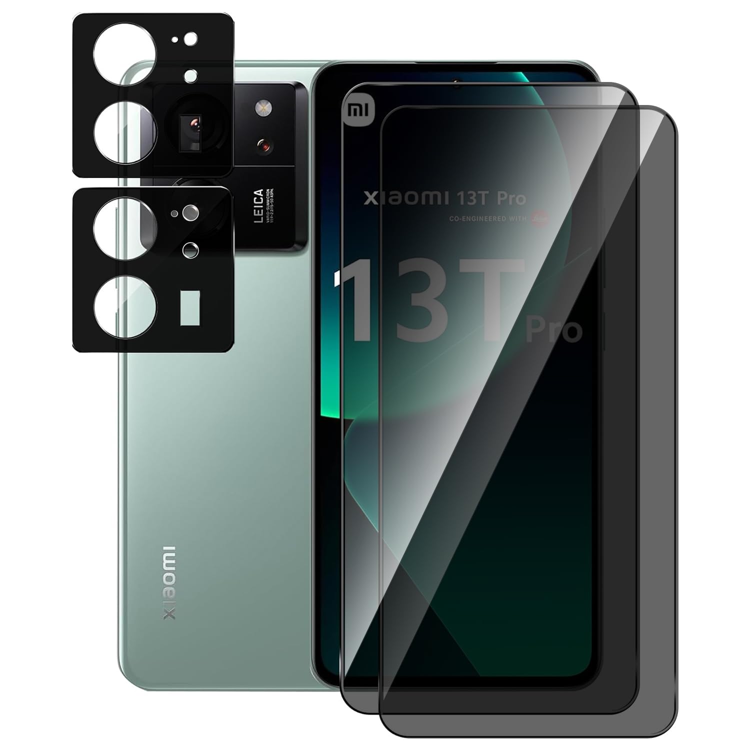 UOEPOWAUOEPOWA [2+2] Privacy Screen Protector Compatible with Xiaomi13T/T Pro, Anti Spy Private Tempered Glass Film, Sensor Protection HD Clear 9H Hardness Bubble-Free Full Coverage Case Friendly