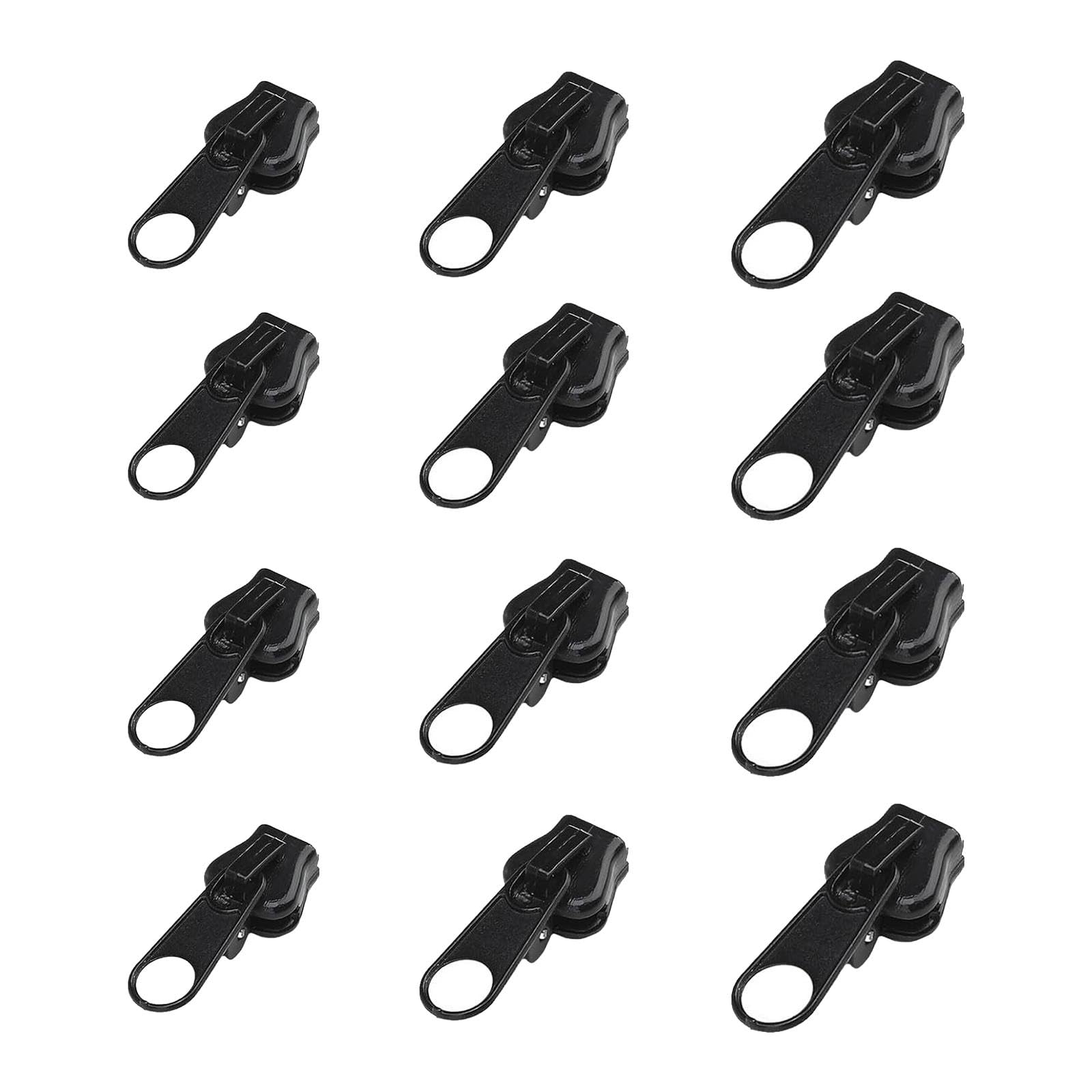 Inacmwih 12 Pieces Zip Pullers Pockets Diy Tailor Crafts Luggage Zipper Sliders Replacement