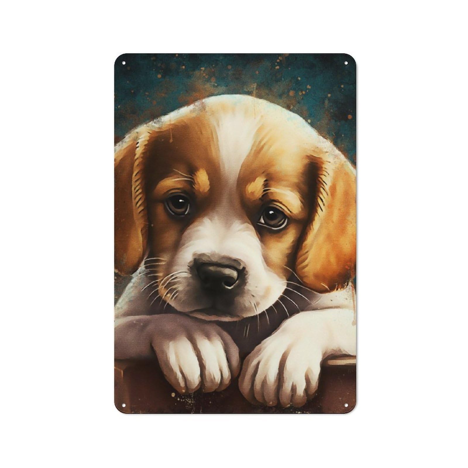 Junmoney Child Dog Metal Wall Sign 30X20cm Featuring For Living Room Wall, A Decorative Gift For A Newly Furnished Living Room