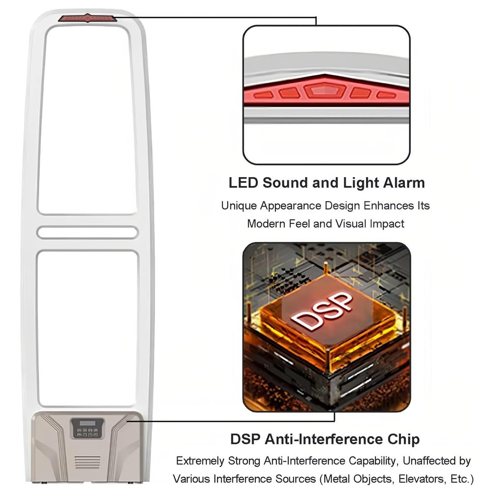 Sistema de seguridad para minoristas con tecnología de doble voltaje AM 58Khz, alarma de sonido y luz para prevención de robos en tiendas de ropa y supermercados