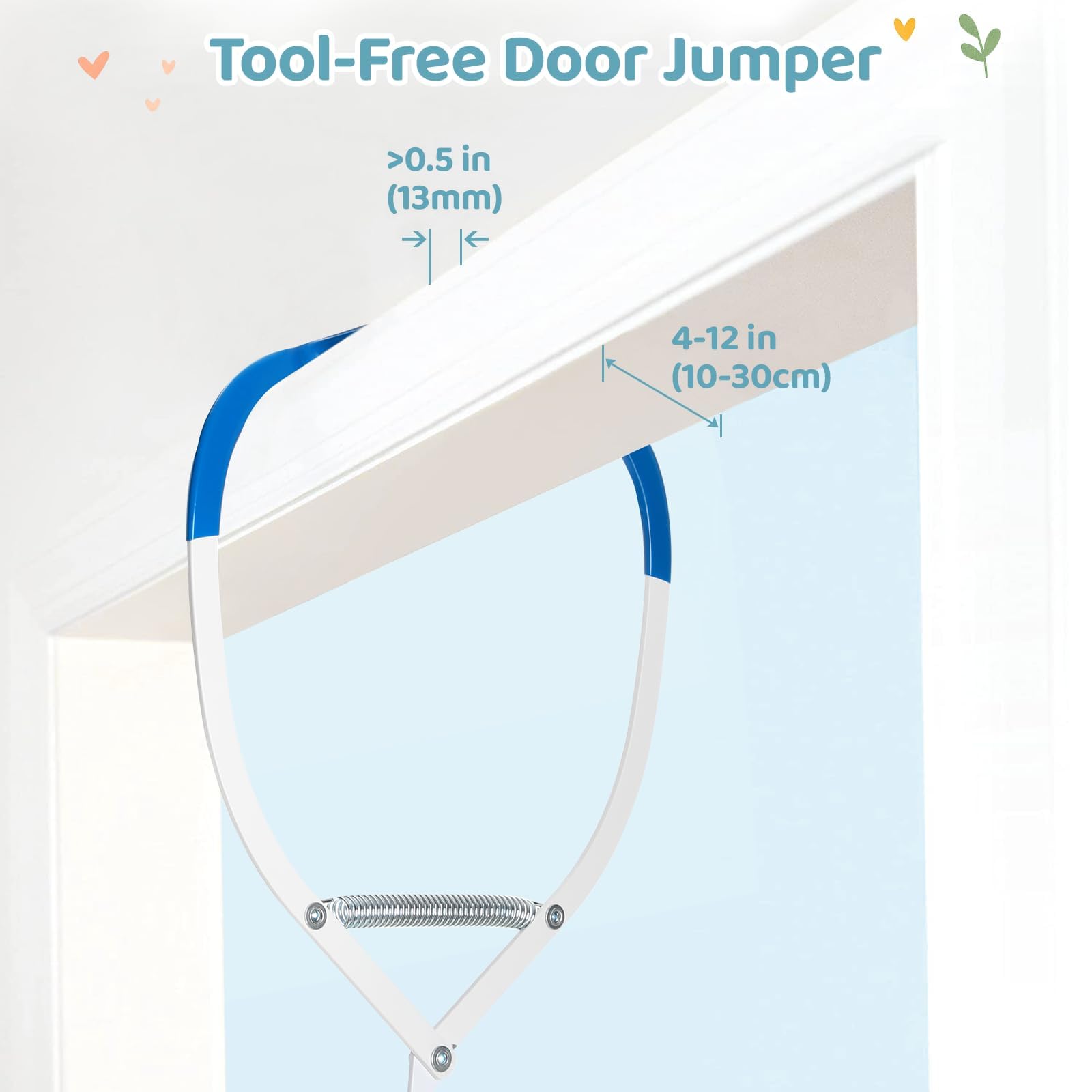 Slevoo Baby Jumper, BabyTürhopser für Babys von 6–24 Monaten, Baby-Türwippe mit einfach zu verwendender Klemme und verstellbarem Gurt, Tragfähigkeit 18 kg(Grau)