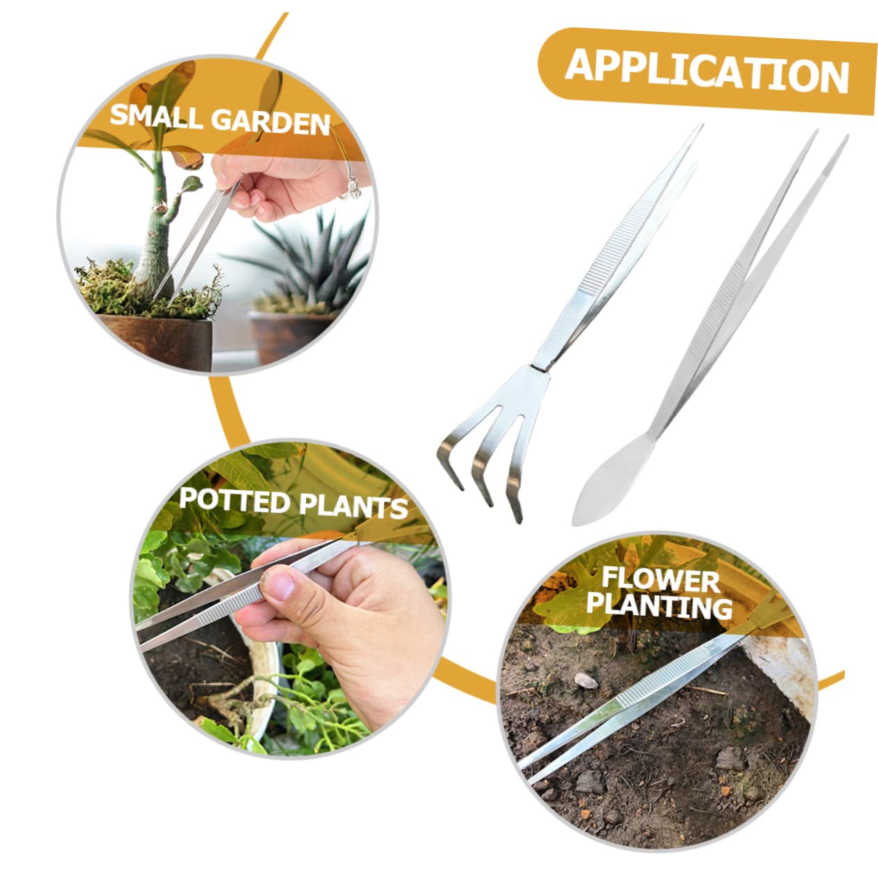 Balacoo Gardening Tweezers Bonsai Tool Stainless Steel Tweezers for Plant Portable