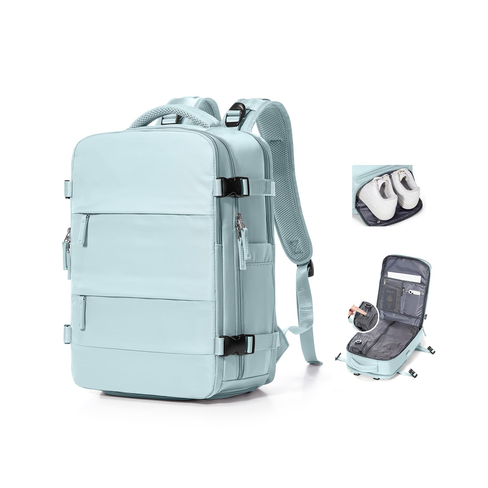 BJLFS Zaino Ryanair 40x30x20 Sottovuoto con pompa Zaino da Viaggio aereo Cabina 40x30x20 Impermeabile Bagaglio a Mano Wizzair Sottovuoto Borse da Cabina per Easyjet 45x36x20 Zaino Airback Donna