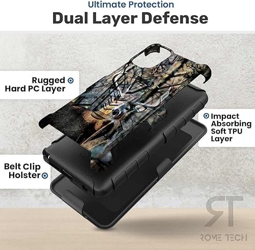 Miniatura 8 de Rome Tech Funda con clip para cinturón para Samsung Galaxy A14 5G SM-A146 Funda de teléfono celular de doble capa a prueba de golpes con soporte -