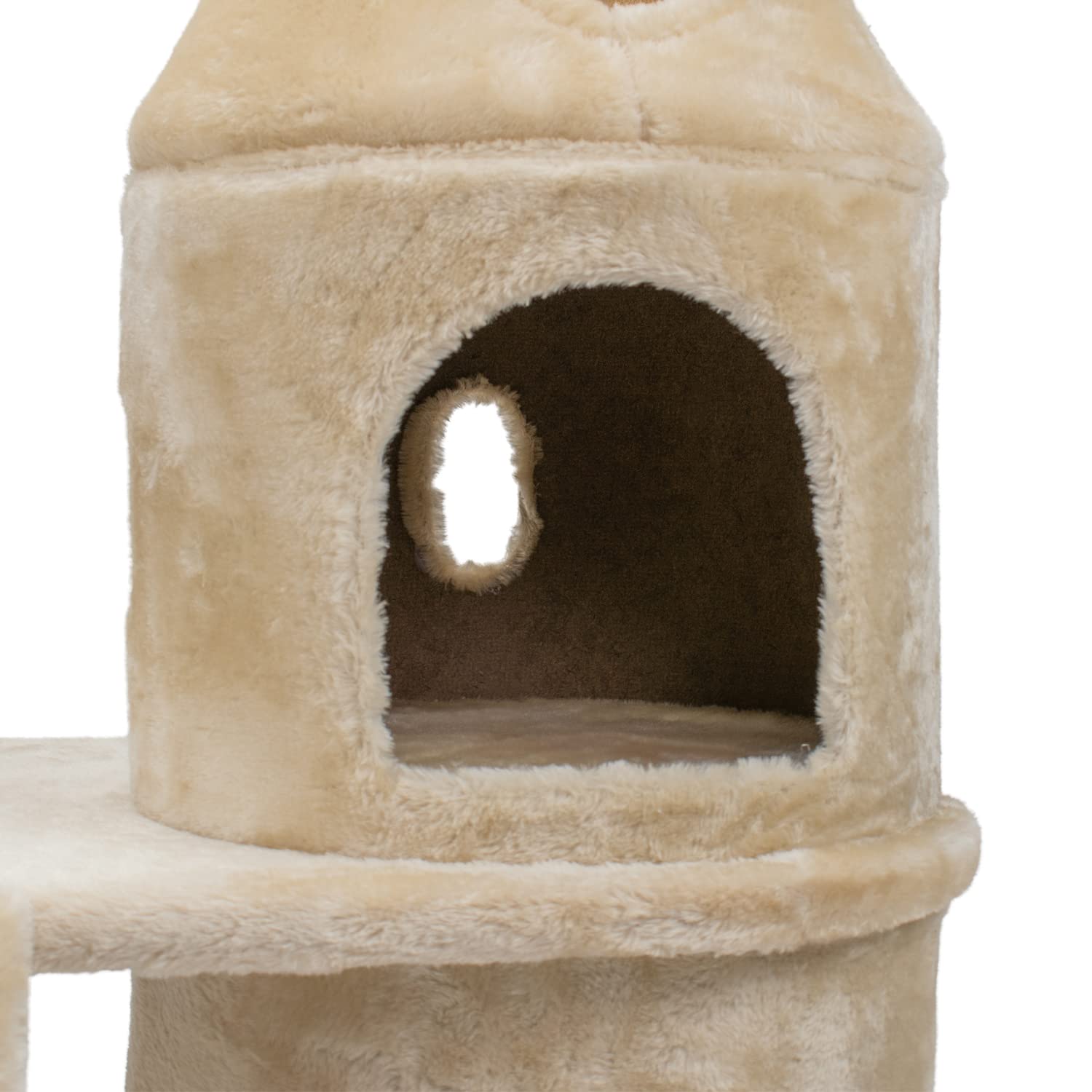 AQPET Tiragraffi Dubai 110 cm con Cuccia per Gatti Albero Parco Giochi Gioco Tira Graffi per Gatto Beige