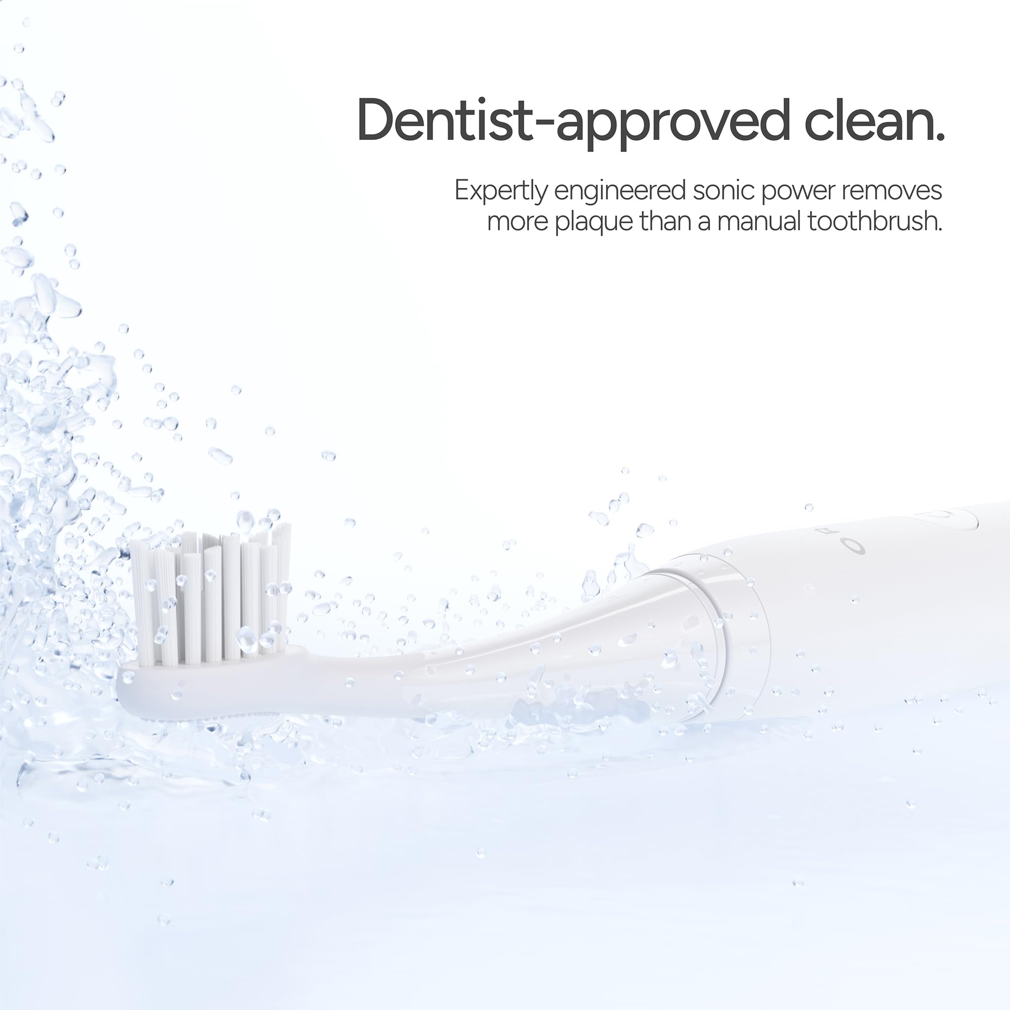 Ordo Lite Sonic Spazzolino da denti elettrico con 35.000 impulsi al min, doppia modalità, batteria oltre 5 settimane, timer intelligente, impermeabile, USB C, neve