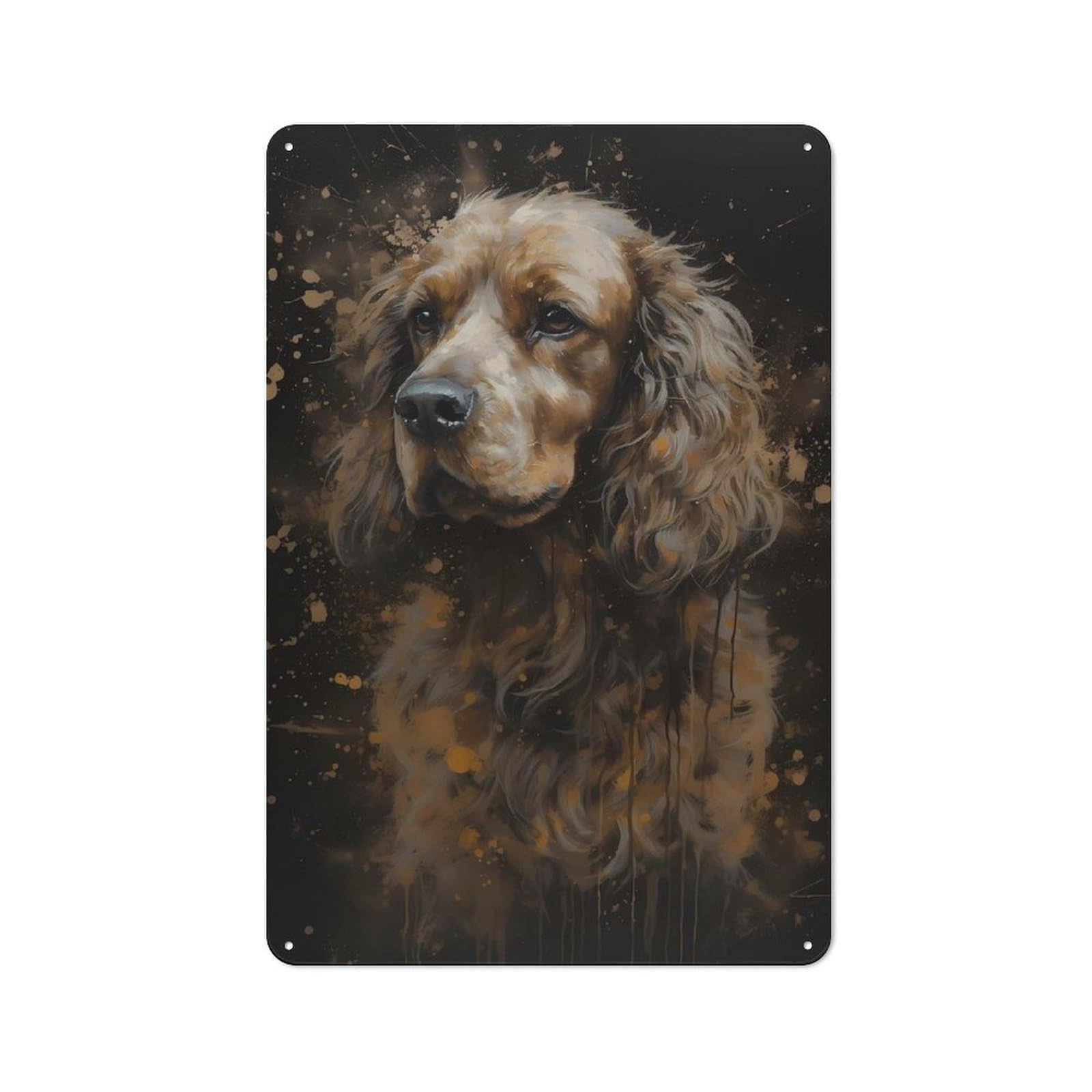 Junmoney Cavalier King Charles Tin Sign 30X20cm With For Hallway Wall, Retro Decor, Suited To Hallway Decor Lovers