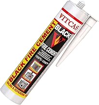 VITCAS 310ml Black Fire Cement Ready Mixed - Heat-Resistant Filler & Sealant for Fireplaces, Firebricks, Wood Burners, Stoves & Boilers – High-Temperature Repair Paste