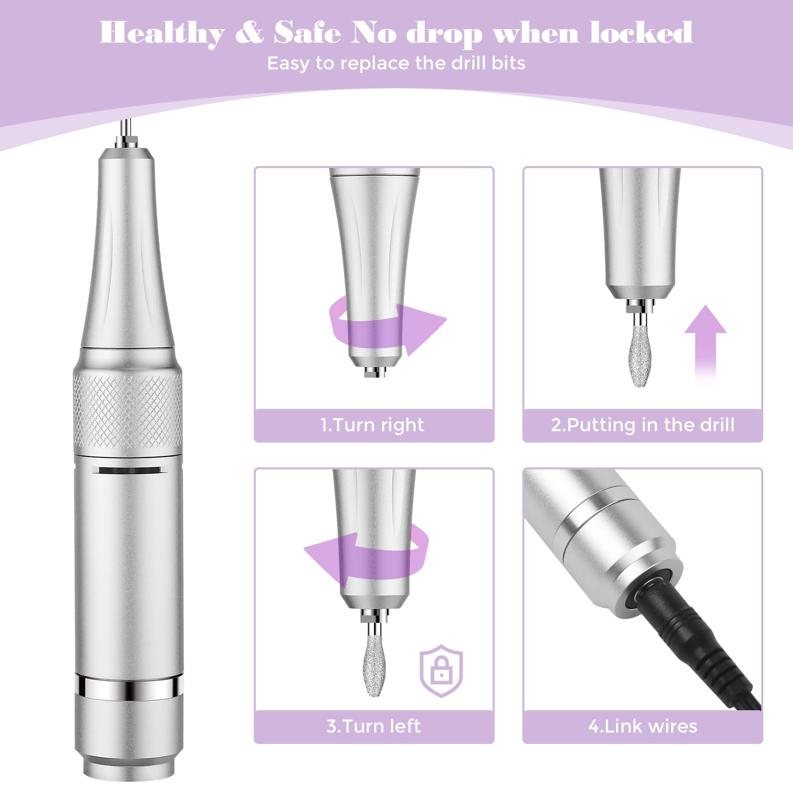 Amazon.co.jp: プロフェッショナルネイルドリルマシン:45000RPM、LCD