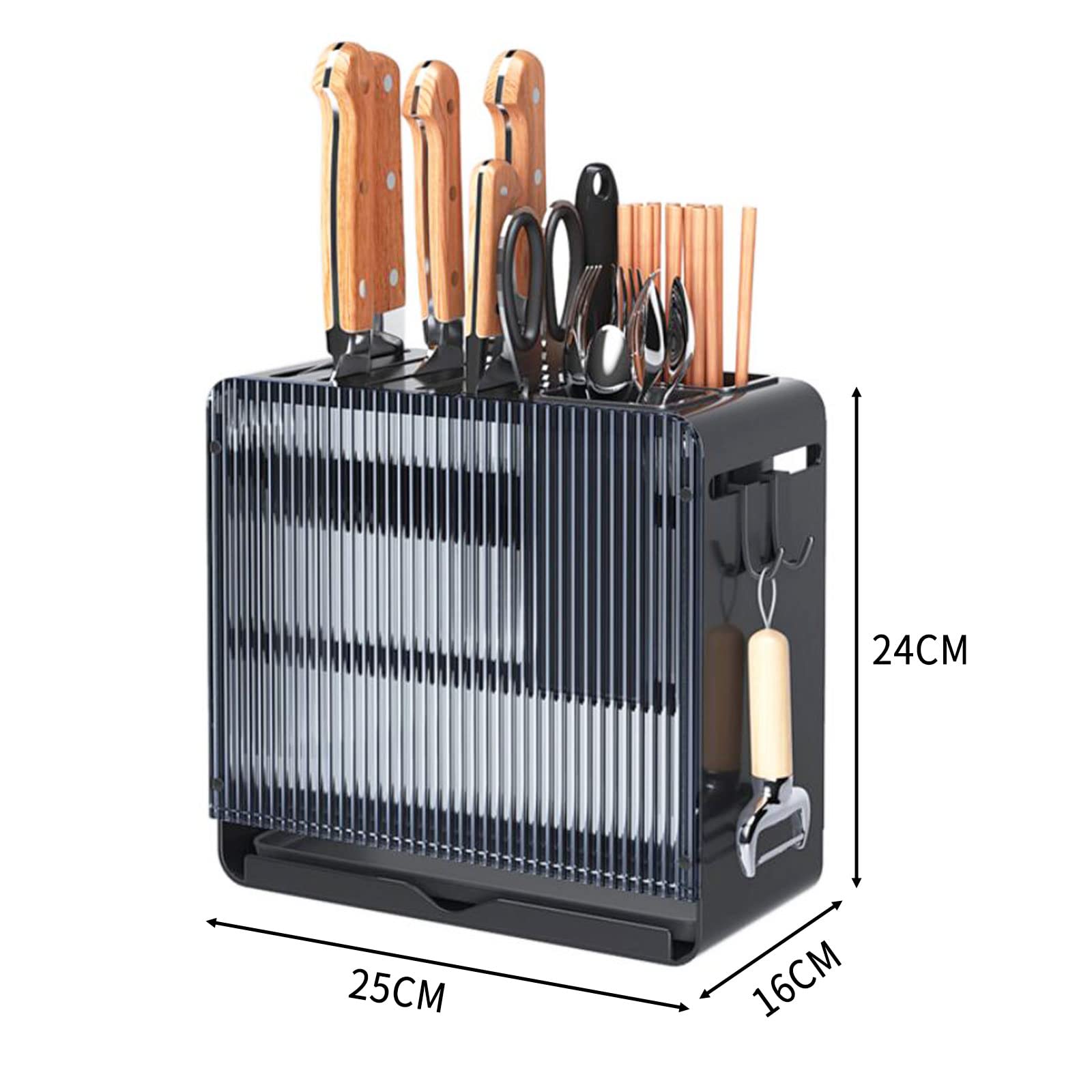 Support de planche à découper, support de couteaux, couverts et planche à découper, support de couteaux multifonctionnel, rangement d'ustensiles, pour un organisateur de cuisine sûr, propre et