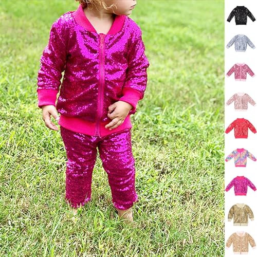 Betadog Kids Jackets Girls Boys Sequin Zipper Coat Jacket for Toddler Birthday Christmas Clothes Jacket for2