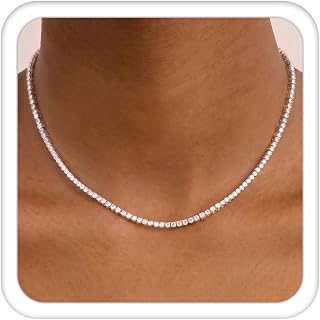 Sparkly 5A CZ Choker Tennis Necklaces for Women Trendy Jewelry