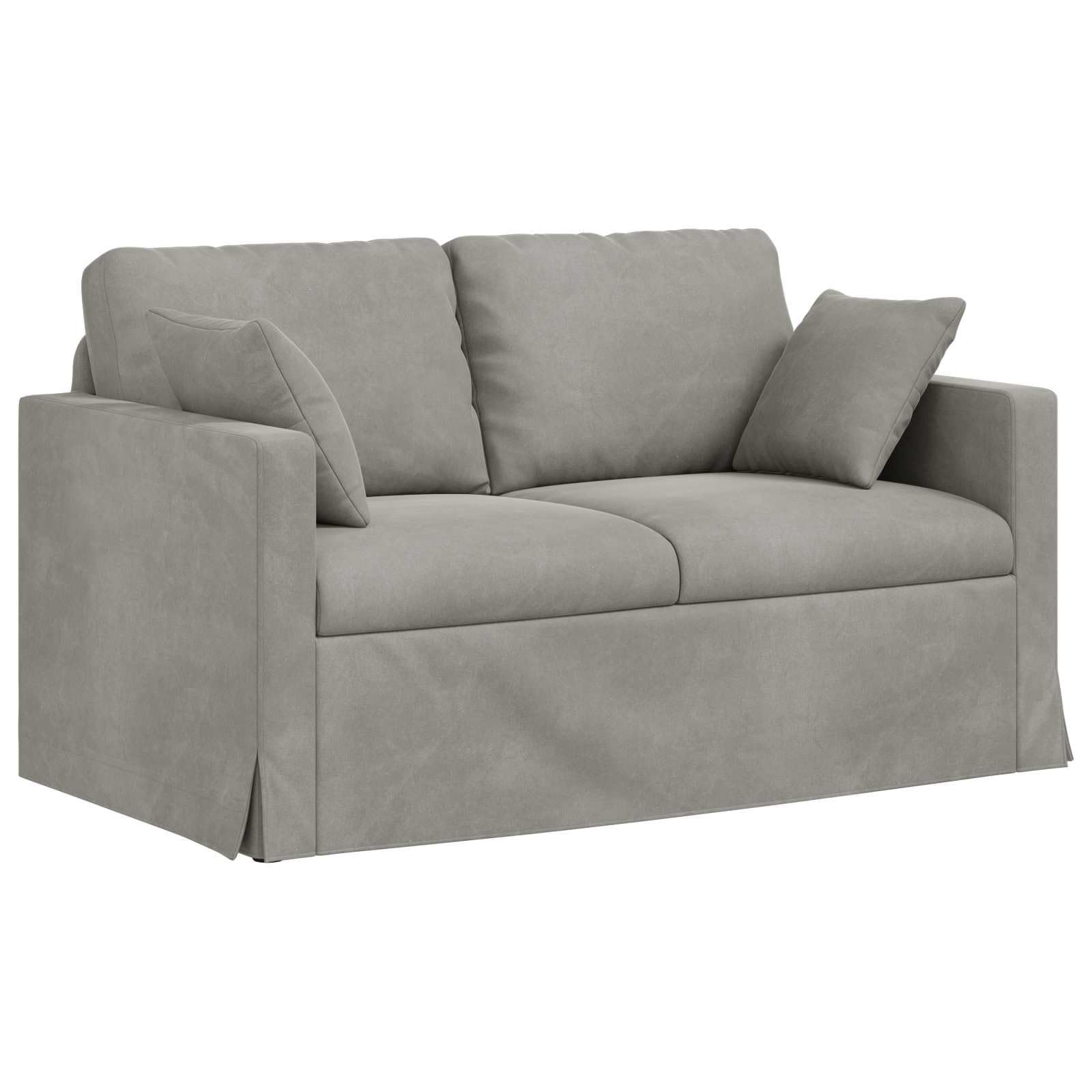 Canapé de relaxation pour salon, chambre à coucher, gris clair, 138 x 78 x 80 cm, velours