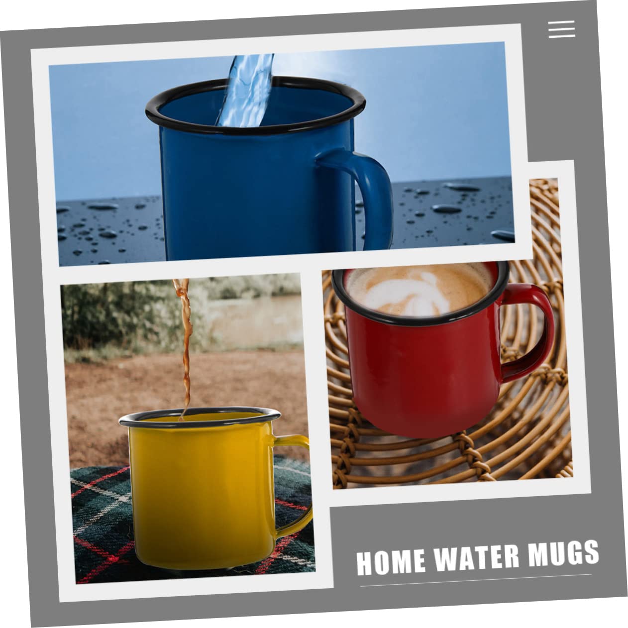 Mikinona 6stücke Bunte Emaille Tassen Vintage Wasserbecher Für Camping Outdoor Zuhause Leichte Bruchsichere Trinkbecher Für Kaffee Tee Saft Und Mehr
