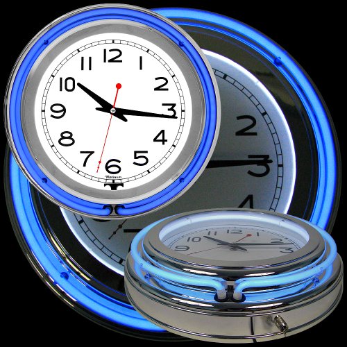 image for Trademark Gameroom Lavish Home Retro Neon Wall Clock - Battery Operate